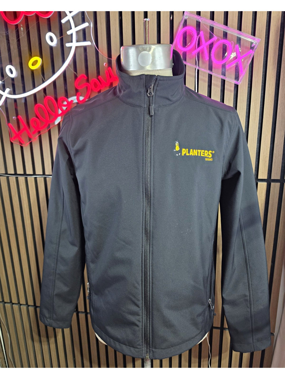 Port Authority Men's Black Soft Shell Jacket Full Zip Stand-Up Planters Logo M